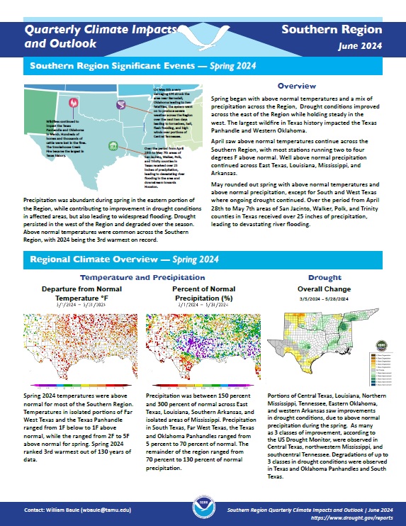 Example image of the Climate Impacts and Outlook report.